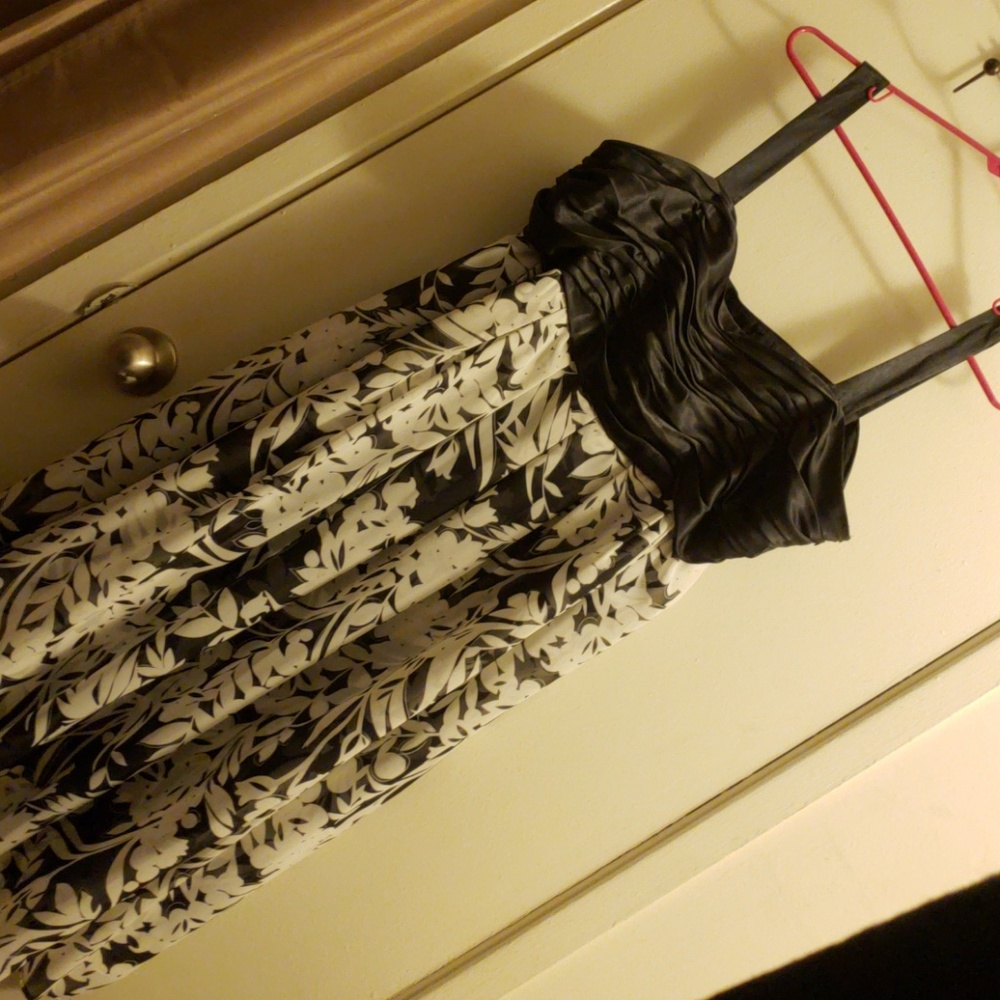 Black and white cocktail dress